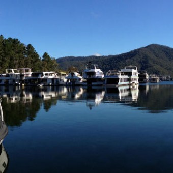 a small boat in a body of water